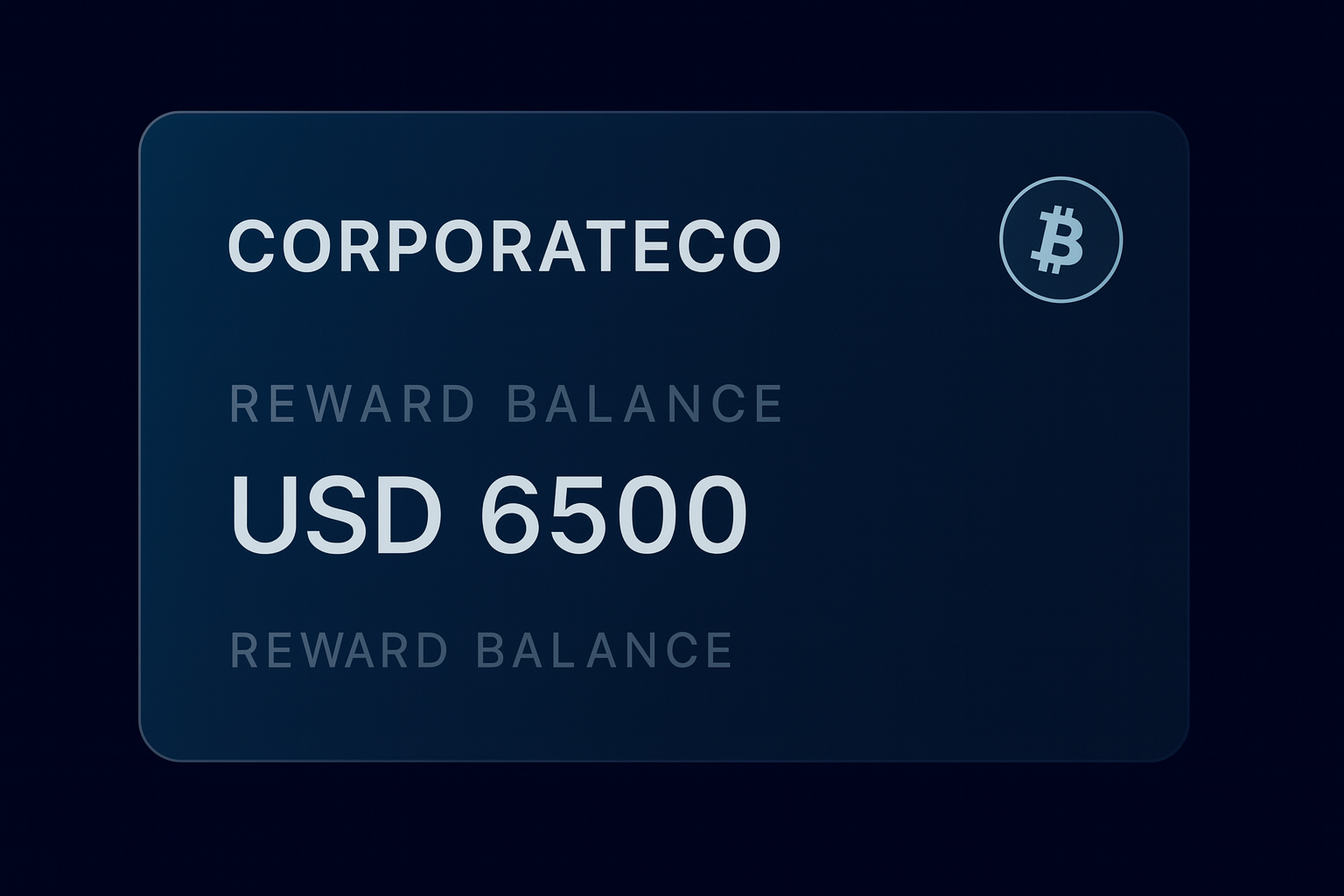 Branded corporate crypto card concept used for customer rewards.